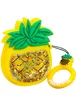 Силиконовый футляр Fruits series with Sparcles & Water для наушников AirPods + кольцо pineapple / Желтый