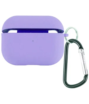 Силиконовый футляр с микрофиброй для наушников Airpods Pro Сиреневый / Dasheen