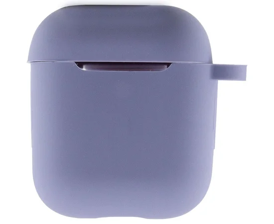 Силиконовый футляр New с карабином для наушников Airpods 1/2 Серый / Lavender Gray