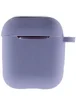 Силиконовый футляр New с карабином для наушников Airpods 1/2 Серый / Lavender Gray