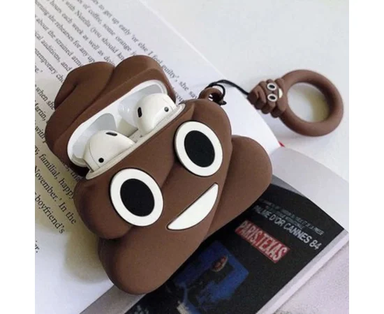 Силиконовый футляр Poop для наушников AirPods Коричневый