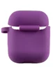 Силиконовый футляр New с карабином для наушников Airpods 1/2 Фиолетовый / Grape
