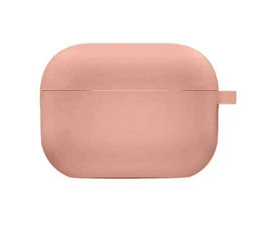Силиконовый футляр с микрофиброй для наушников Airpods Pro Розовый / Peach