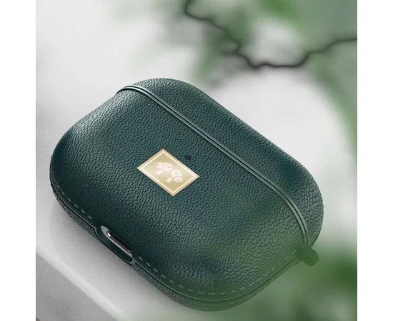 TPU футляр Leather Type для наушников AirPods Pro Зеленый