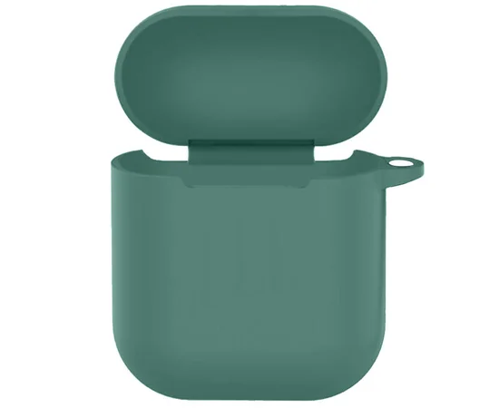 Силиконовый футляр New с карабином для наушников Airpods 1/2 Зеленый / Pine green