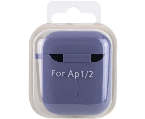 Силіконовий футляр з мікрофіброю для навушників Airpods 1/2 Сірий / Lavender Gray
