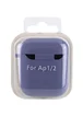 Силіконовий футляр з мікрофіброю для навушників Airpods 1/2 Сірий / Lavender Gray