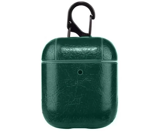 Кожаный футляр Leather series для наушников AirPods Зеленый