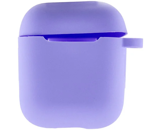 Силиконовый футляр New с карабином для наушников Airpods 1/2 Сиреневый / Dasheen