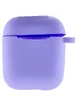 Силиконовый футляр New с карабином для наушников Airpods 1/2 Сиреневый / Dasheen
