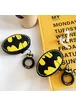 Силиконовый футляр Marvel & DC series для наушников AirPods 1/2 + кольцо Бетмен лого/Черно-желтый