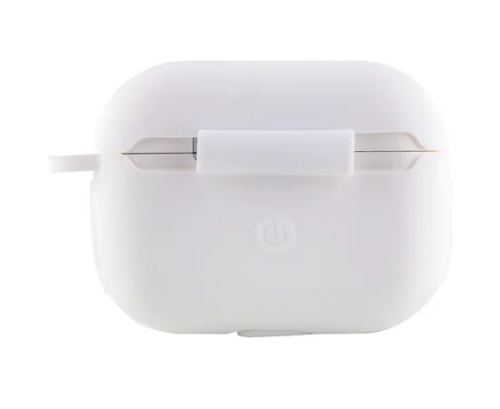Силиконовый футляр New с карабином для наушников Airpods Pro Белый / White