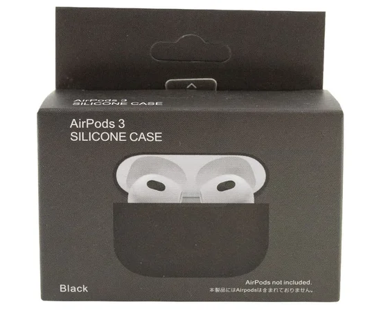 Силиконовый футляр для наушников AirPods 3 Черный / Black