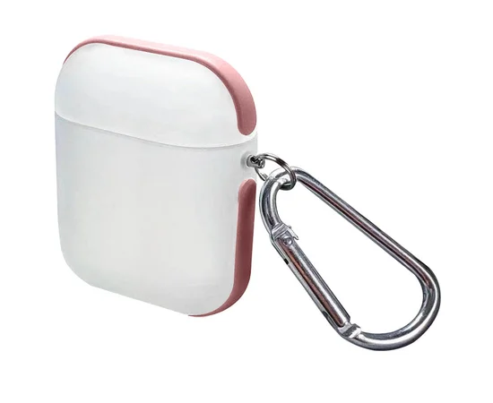 TPU футляр Matte Type для наушников AirPods 1/2 Розовый / Белый