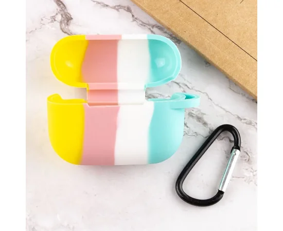 Силиконовый футляр Colorfull для наушников AirPods Pro Желтый / Бирюзовый