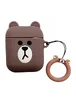Силиконовый футляр Cartoons&Heroes для наушников AirPods 1/2 + кольцо Мишка