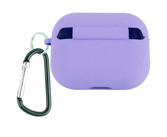 Силиконовый футляр с микрофиброй для наушников Airpods Pro Сиреневый / Dasheen