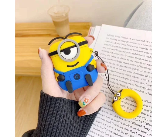 Силиконовый футляр Minion series для наушников AirPods + кольцо Стюарт