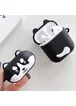 Силиконовый футляр Dogs для наушников AirPods 1/2 Haski stands / Черный