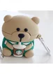 Силиконовый футляр Teddy Bear для наушников AirPods Медведь / Бежевый