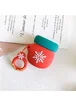 Силиконовый футляр Happy New Year с кольцом для наушников AirPods Варежка / Красный