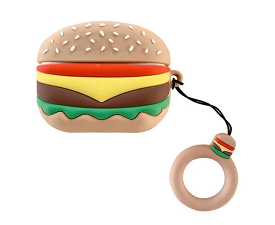 Силиконовый футляр Food для наушников AirPods 3 + кольцо Бургер