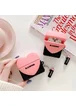 Силиконовый футляр Logo series для наушников AirPods 1/2 + карабин Blackpink