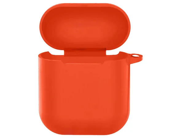 Силиконовый футляр New с карабином для наушников Airpods 1/2 Оранжевый / Kumquat