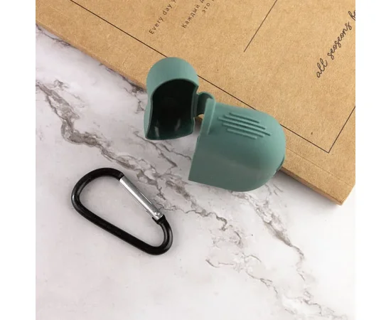 Силиконовый футляр New с карабином для наушников Airpods Pro Зеленый / Pine green
