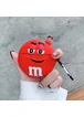 Силиконовый футляр M & M`s с карабином для наушников AirPods 1/2 Красный
