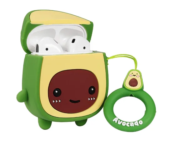 Силиконовый футляр Smile Fruits series для наушников AirPods Avocado kid