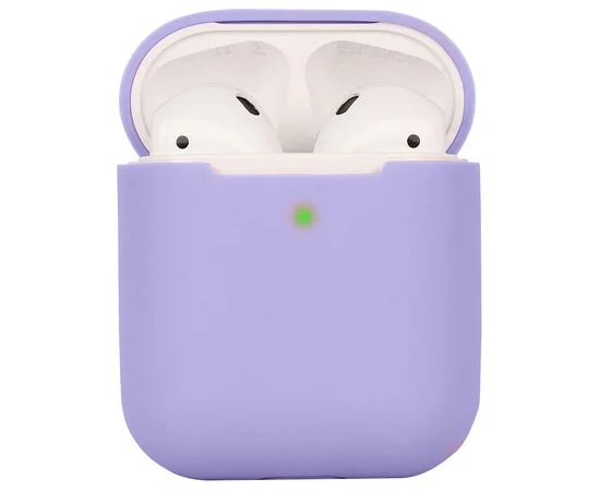 Силиконовый футляр для наушников AirPods 1/2 Сиреневый / Dasheen