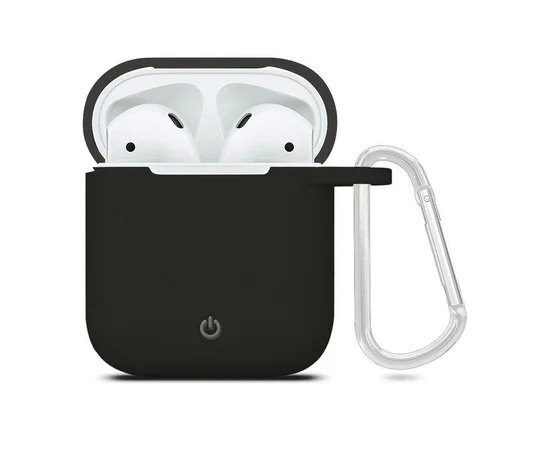 Силиконовый футляр с карабином для наушников AirPods Оливковый / Olive