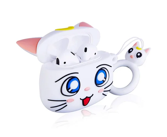 Силиконовый футляр Cartoons&Heroes для наушников AirPods 1/2 + кольцо Луна
