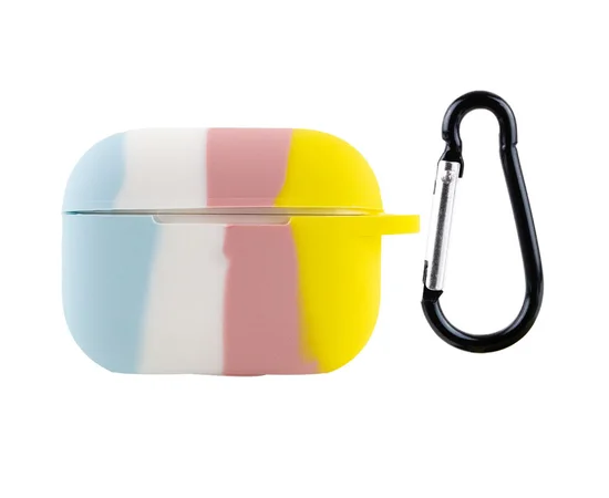 Силиконовый футляр Colorfull для наушников AirPods Pro Голубой / Желтый