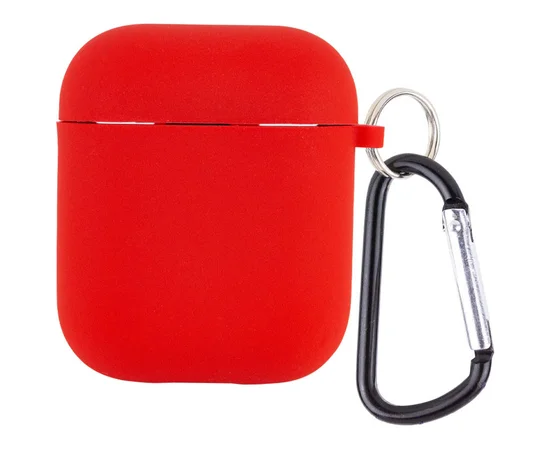 Силіконовий футляр з мікрофіброю для навушників Airpods 1/2 Червоний / Red