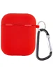 Силіконовий футляр з мікрофіброю для навушників Airpods 1/2 Червоний / Red