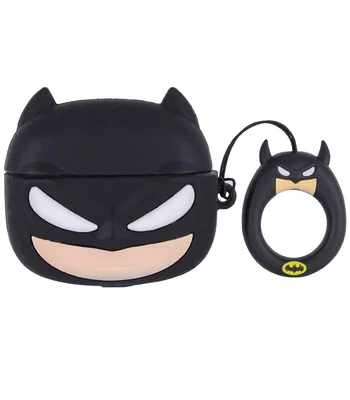 Силиконовый футляр Marvel & DC series для наушников AirPods Pro + кольцо Бетмен / Черный