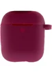 Силиконовый футляр New с карабином для наушников Airpods 1/2 Бордовый / Maroon