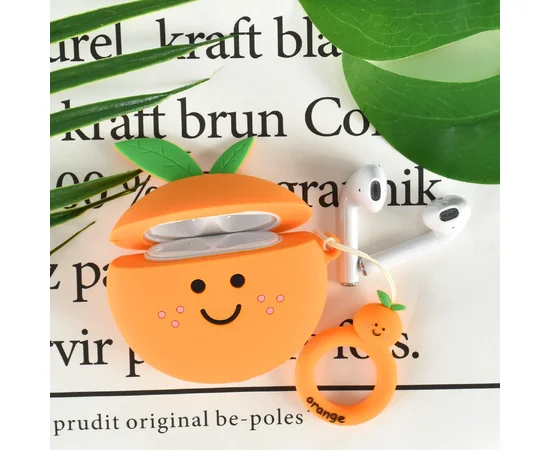 Силиконовый футляр Smile Fruits series для наушников AirPods orange