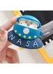 Силиконовый футляр Nasa для наушников AirPods + карабин НЛО / Синий