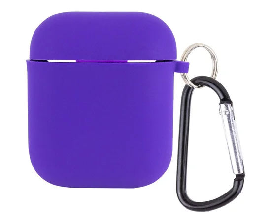 Силіконовий футляр з мікрофіброю для навушників Airpods 1/2 Фіолетовий / Ultra Violet