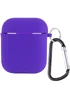Силиконовый футляр с микрофиброй для наушников Airpods 1/2 Фиолетовый / Ultra Violet