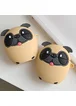 Силиконовый футляр Bulldog для наушников AirPods 1/2 + карабин Щенок бульдог/Коричневый