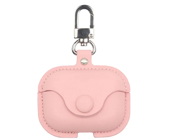 Кожаный футляр Leather bag для наушников AirPods Pro Розовый