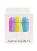 Силиконовый футляр Colorfull для наушников AirPods Pro Темно-розовый / Голубой