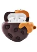 Силиконовый футляр Teddy Bear для наушников AirPods 1/2 Медведь на печенье/Коричневый