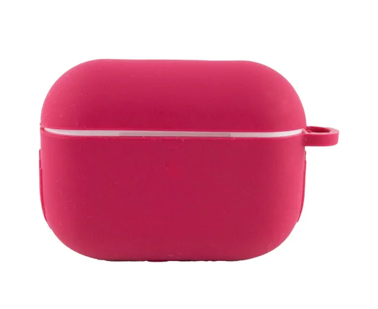 Силиконовый футляр New с карабином для наушников Airpods Pro Красный / Rose Red