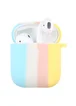 Силиконовый футляр Colorfull для наушников AirPods 1/2 Голубой / Желтый