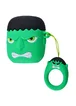 Силиконовый футляр Marvel & DC series для наушников AirPods + кольцо Халк / Зеленый